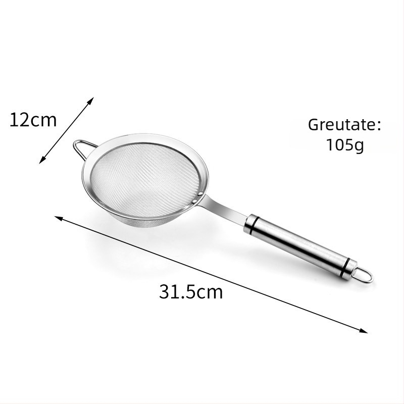 Sita de mână din oțel inoxidabil 304 – pentru cernerea prafului la coacere și hrana pentru bebeluși, anti-alunecare, rezistentă la căldură, plasă de filtrare