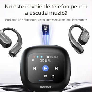 Newman K16 căști Bluetooth cu design deschis și traducere, rază de 10 m, control prin atingere, afișaj de putere