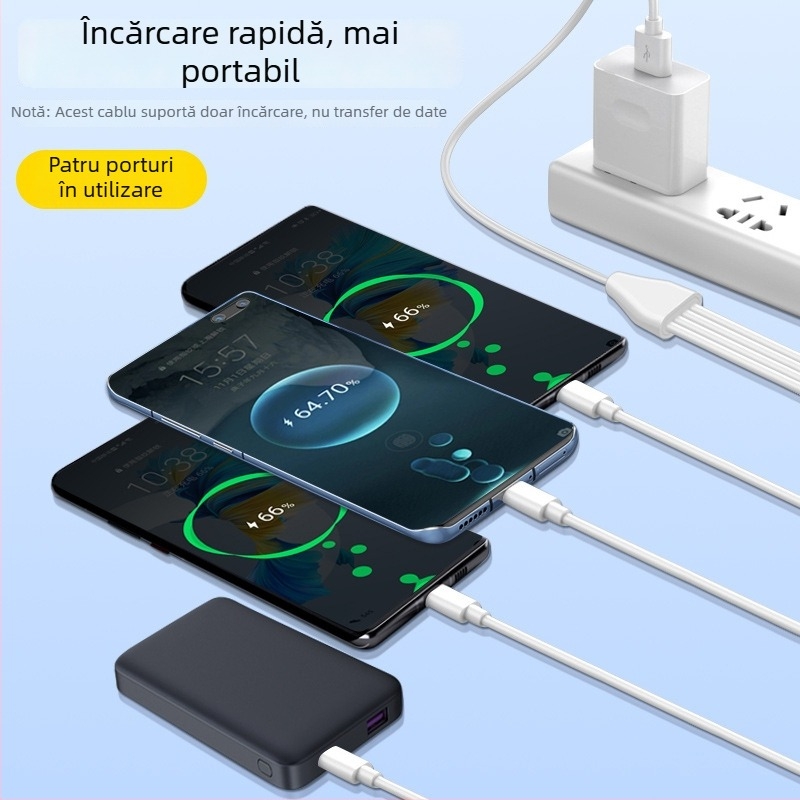 Digital Fox cablu USB Type-C cu 4 porturi de alimentare