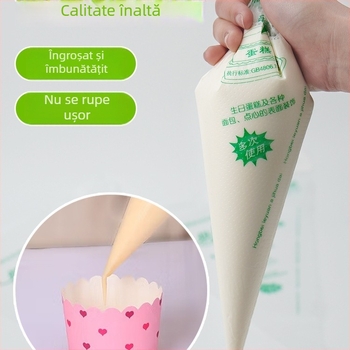 Set de pungile de decorare: pungile de decorare de unică folosință pentru cofetărie, 100 bucăți, pungile groase pentru utilizare multiplă, material din floare de mătase