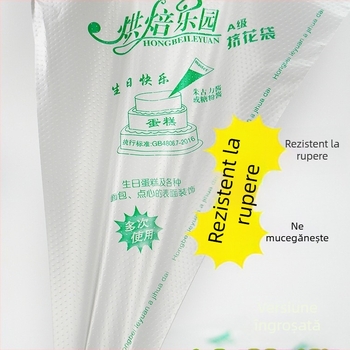 Set de pungile de decorare: pungile de decorare de unică folosință pentru cofetărie, 100 bucăți, pungile groase pentru utilizare multiplă, material din floare de mătase