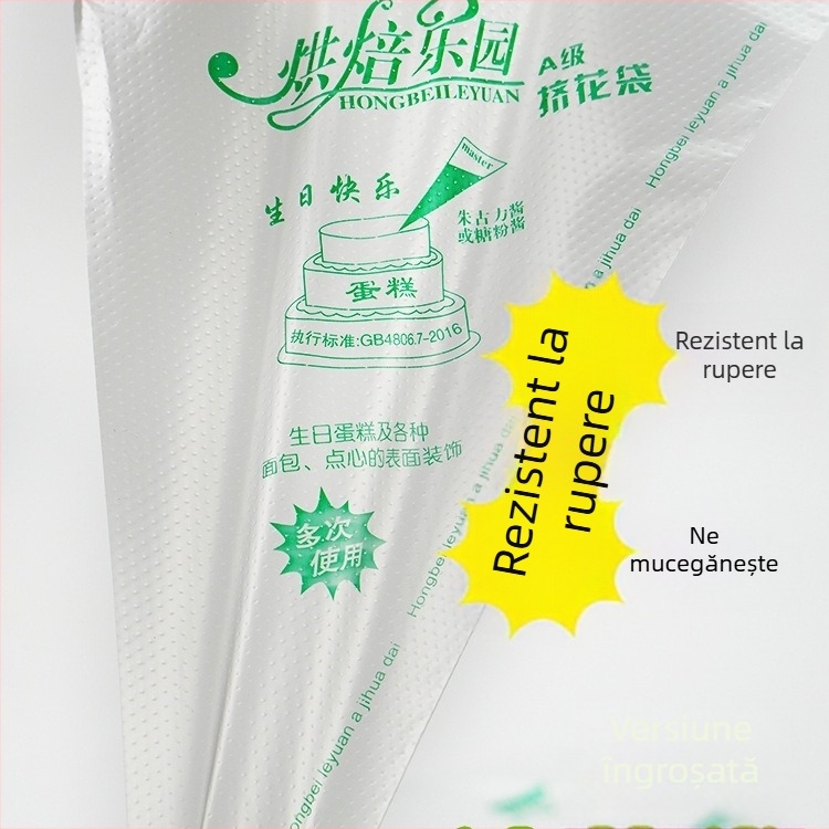 Set de pungile de decorare: pungile de decorare de unică folosință pentru cofetărie, 100 bucăți, pungile groase pentru utilizare multiplă, material din floare de mătase