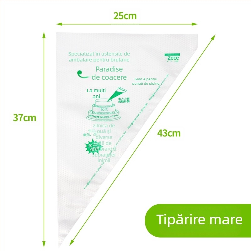 Set de pungile de decorare: pungile de decorare de unică folosință pentru cofetărie, 100 bucăți, pungile groase pentru utilizare multiplă, material din floare de mătase