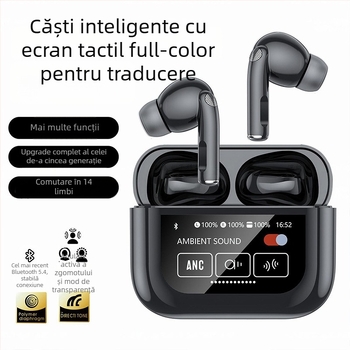 YW07 Căști de traducere Bluetooth – 144 de limbi, ecran tactil actualizat, pentru întâlniri și învățare