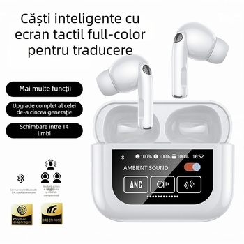 YW07 Căști de traducere Bluetooth – 144 de limbi, ecran tactil actualizat, pentru întâlniri și învățare