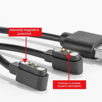 Cablu magnetic de încărcare pentru ochelari Bluetooth, 2.54 mm, 1 la 2, 2PIN
