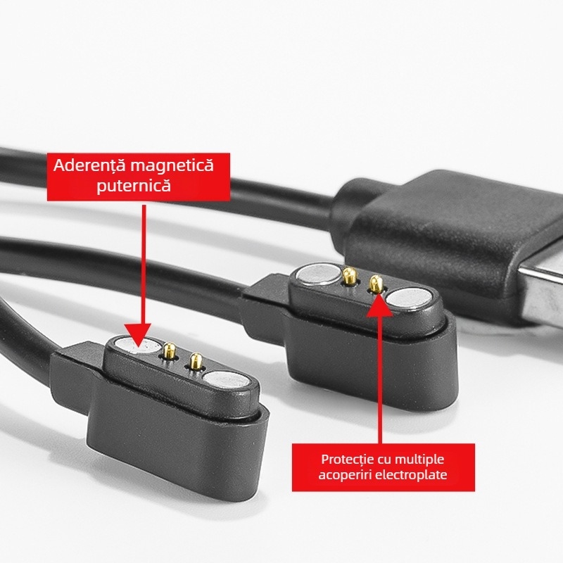 Cablu magnetic de încărcare pentru ochelari Bluetooth, 2.54 mm, 1 la 2, 2PIN