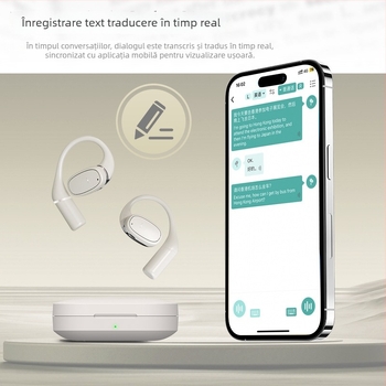 Căști inteligente AI pentru traducere V18 pentru călătorii de afaceri globale — Traducător offline multilingv (5V, 120 g, ABS, interfață USB)