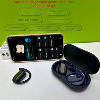 Căști de traducere pentru comerț transfrontalier — 165 de limbi, Bluetooth 5.4, design cu agățătoare pentru urechi, compatibile Windows/iOS/Android, baterie de 50 mAh
