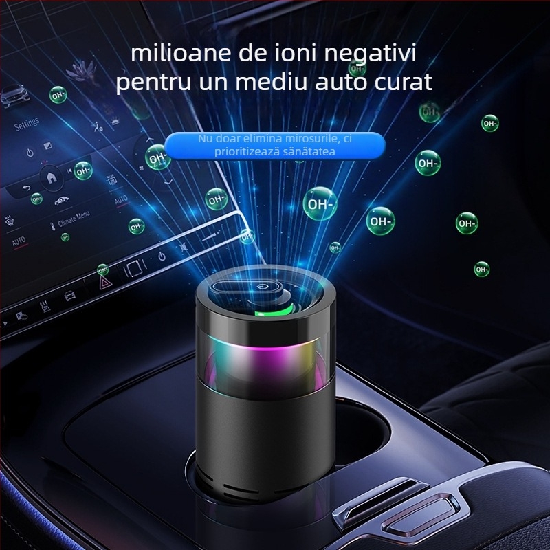 Purificator de aer pentru mașină cu filtru HEPA compozit și ioni negativi — Model K-3, alimentare USB, 2W, concentrația ionilor negativ 500, potrivit pentru până la 10 m²