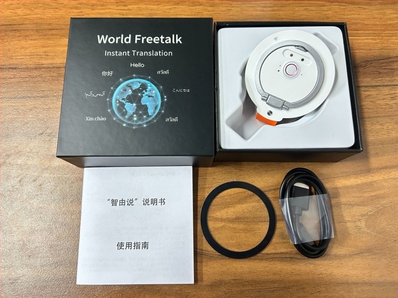 Translator vocal Cross-App cu suport magnetic – traducere pentru apeluri vocale și video, minutele întâlnirilor, compatibil Android și iOS, Bluetooth