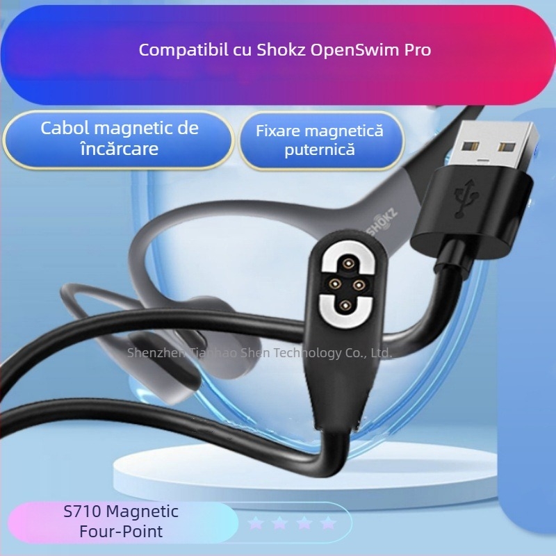 Cablu magnetic de încărcare cu 4 pini pentru OpenSwim Pro S710 căști cu conducție osoasă — SY-02