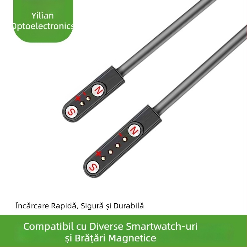 Cablu magnetic de încărcare USB pentru ceasuri pentru copii și brățări inteligente cu 24 pini — YLUX, model YL-C002, etichetă privată licențiată