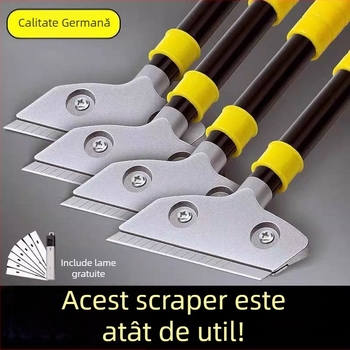 Racletă multifuncțională pentru curățare: îndepărtarea adezivului și a rosturilor pe sticlă, podea și marmură