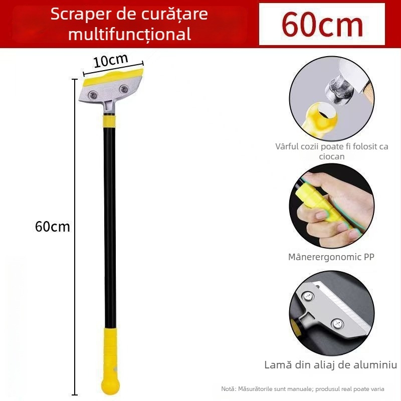 Racletă multifuncțională pentru curățare: îndepărtarea adezivului și a rosturilor pe sticlă, podea și marmură