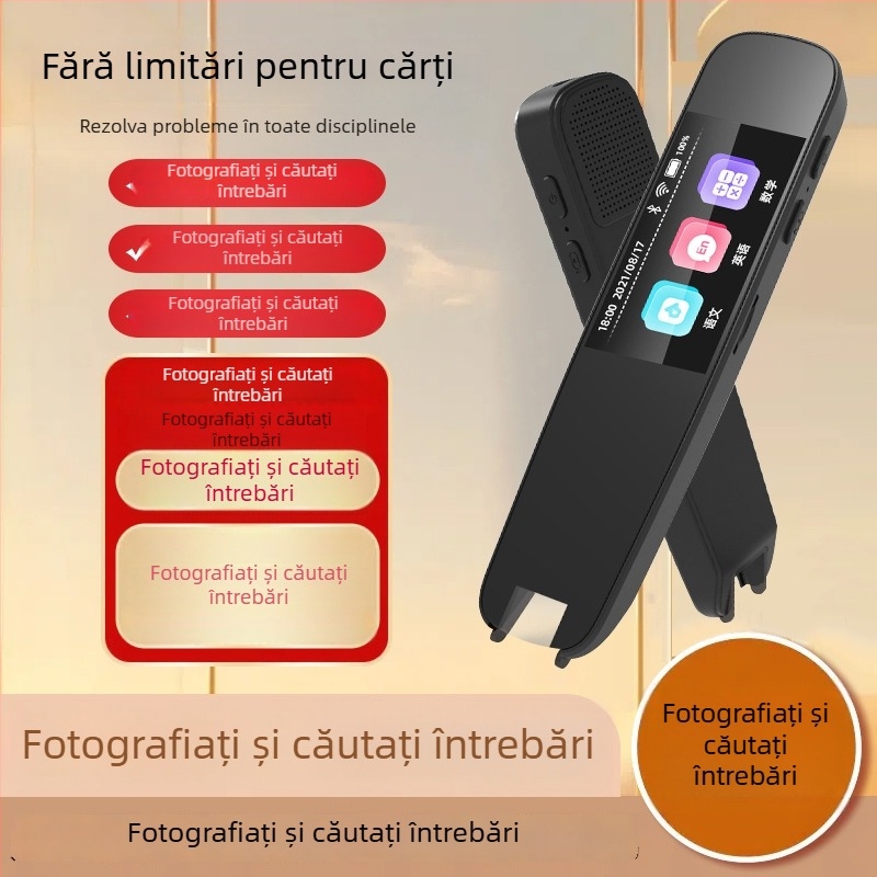 Creion cititor inteligent A12 – scanare offline cu traducere, dicționar de lectură, 5V, baterie Li-ion reîncărcabilă, carcasă din plastic