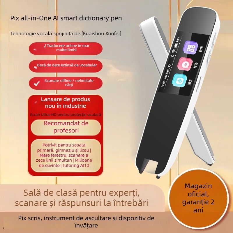 Creion cititor inteligent A12 – scanare offline cu traducere, dicționar de lectură, 5V, baterie Li-ion reîncărcabilă, carcasă din plastic