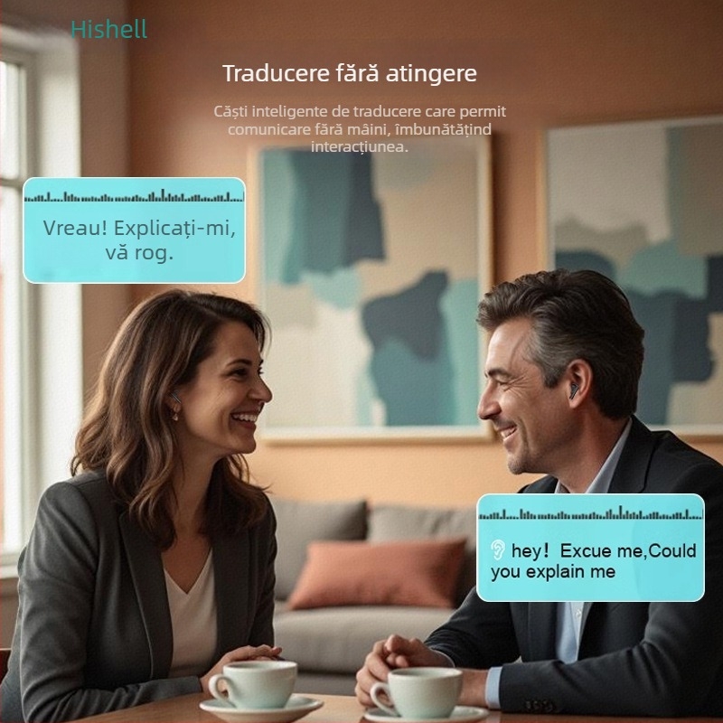 Căști de traducere Max80 pentru limba italiană — Bluetooth, rază de 10 m, control tactil, PC+ABS, traducere audio și video, traducere vocală mutuală, traducere foto, înregistrare întâlniri