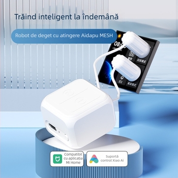 Robot deget cu ecran tactil – Bluetooth Mesh, control vocal și întrerupător inteligent (Brand: Other; Tensiune: 3.7V; Panou din PC ignifug)