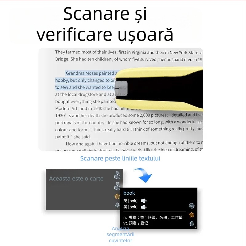 Pen de citire RC26/RC72 — Interfață Type-C, baterie Li-ion reîncărcabilă, carcasă ABS, greutate 53,5 g