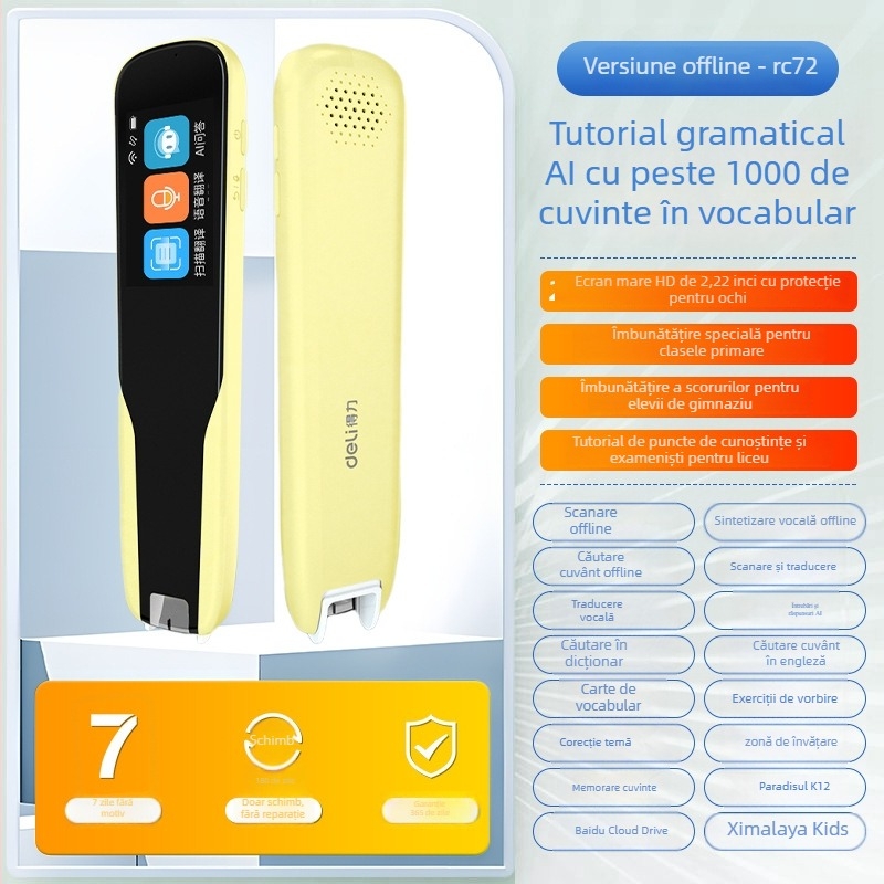 Pen de citire RC26/RC72 — Interfață Type-C, baterie Li-ion reîncărcabilă, carcasă ABS, greutate 53,5 g