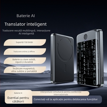 Power Bank cu baterie semi-solidă și AI translator, 5000mAh, PD 3.0, încărcare rapidă 20W, Model C3