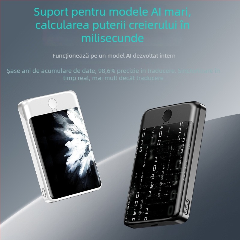 Power Bank cu baterie semi-solidă și AI translator, 5000mAh, PD 3.0, încărcare rapidă 20W, Model C3