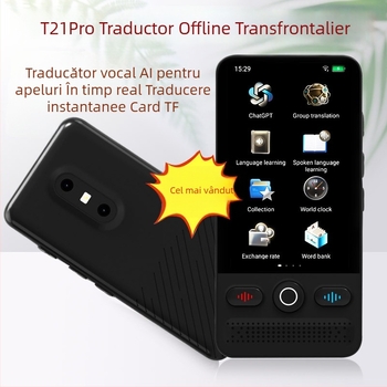 Traducător vocal AI cu traducere simultană multilingvă și traducere offline a fotografiilor — dispozitiv compact, cameră 5 MP, Type-C, 5V 2A, 125 g, ABS