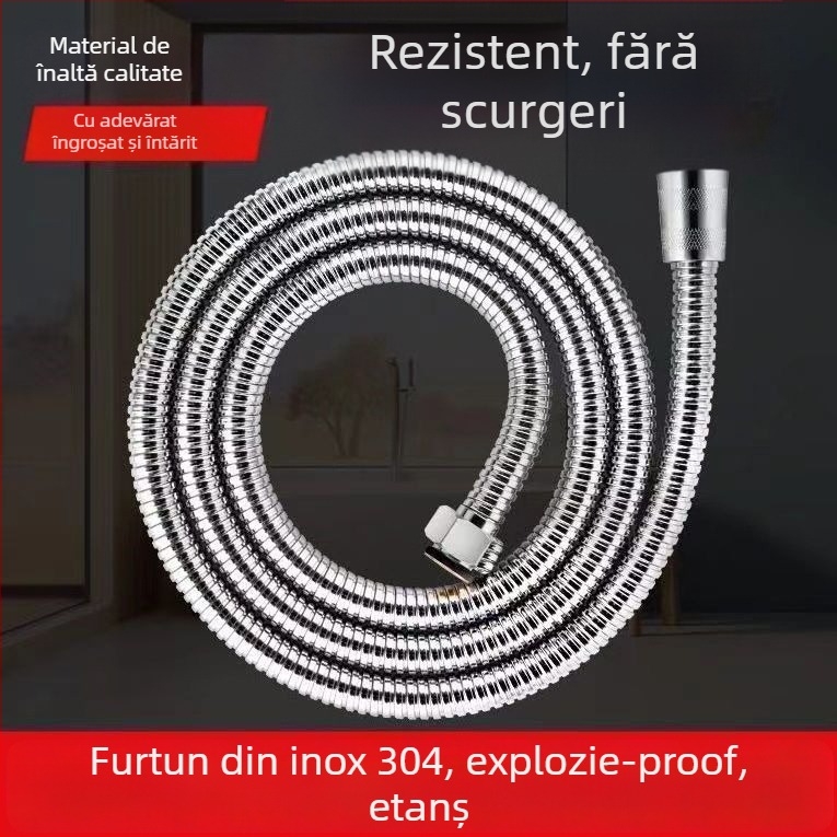 Set de conectori pentru furtunul de duș, oțel inoxidabil 304, utilizare universală