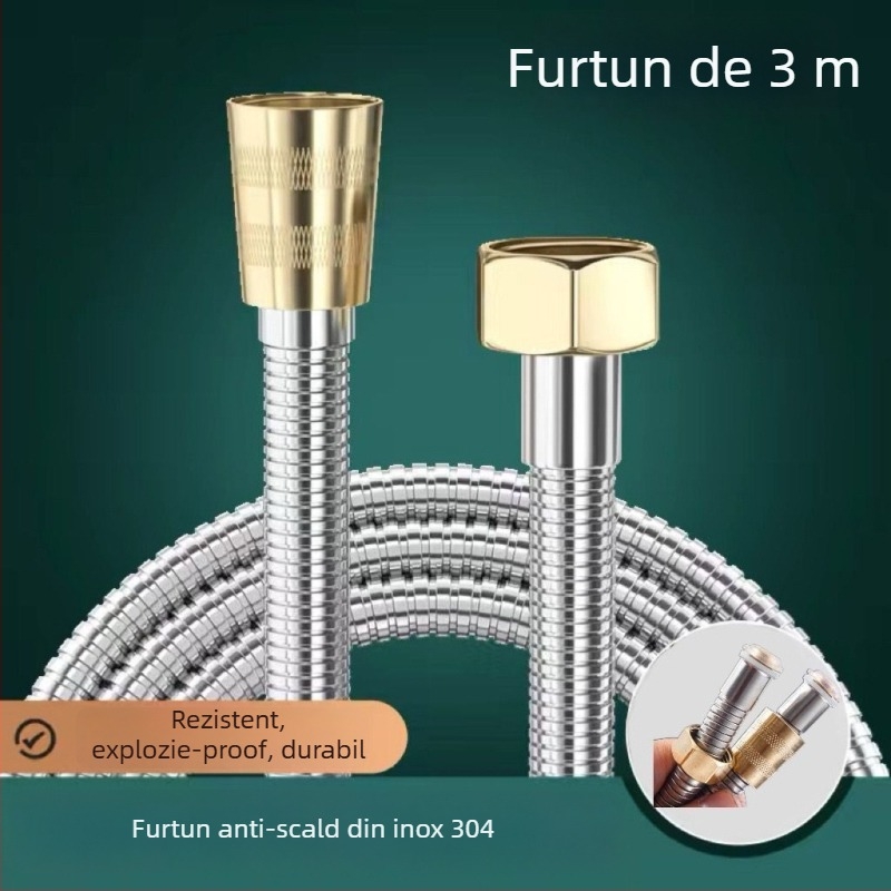 Set de conectori pentru furtunul de duș, oțel inoxidabil 304, utilizare universală