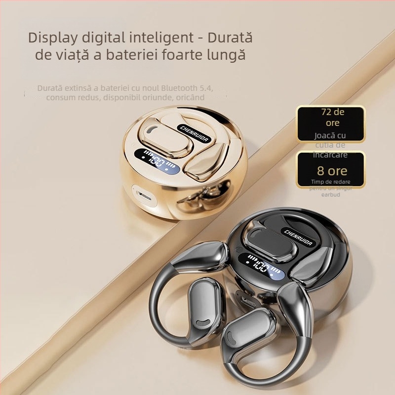 Set de căști de traducere pentru interpretare în timp real – traducere vocală și video, traducere multilingvă, reducere a zgomotului (Bluetooth • distanță wireless 5 m • Android • mod de operare: buton + touchscreen • model M76)