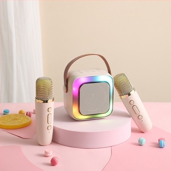 Microfon și difuzor wireless Bluetooth, set karaoke mini pentru casă, familie și copii