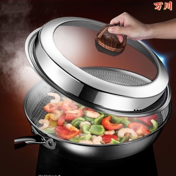 Capac de oală din oțel inoxidabil cu capac de sticlă transparent, model gl03, greutate 2–5 kg, marcă Wanchuan