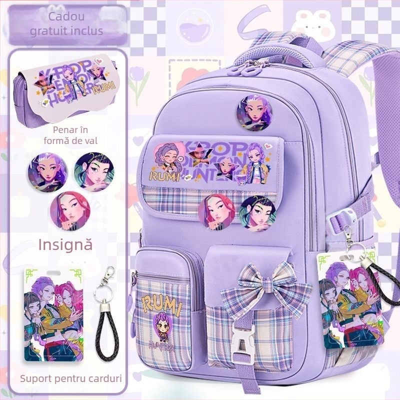 Ghiozdan pentru școală din Oxford, ultra-ușor, model anime, spate ergonomic, potrivit pentru elevi de gimnaziu