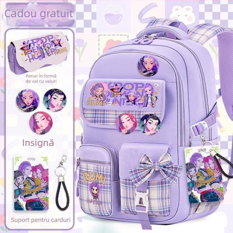 Ghiozdan pentru școală din Oxford, ultra-ușor, model anime, spate ergonomic, potrivit pentru elevi de gimnaziu