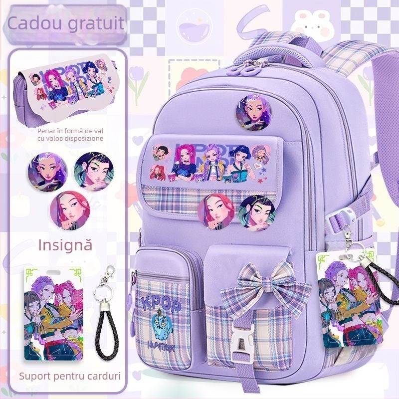 Ghiozdan pentru școală din Oxford, ultra-ușor, model anime, spate ergonomic, potrivit pentru elevi de gimnaziu