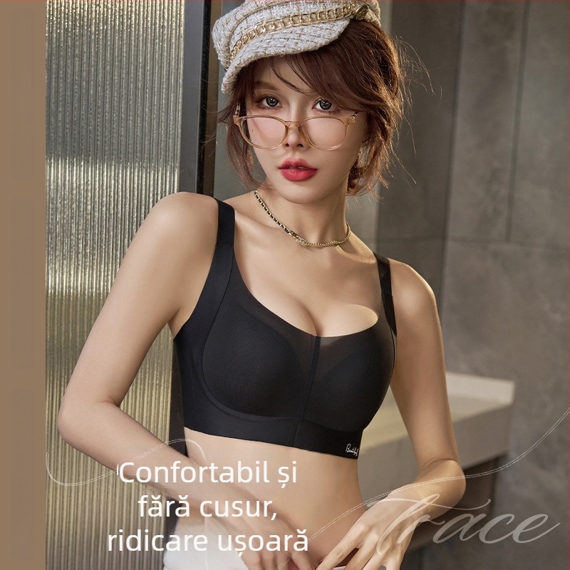 Tube-top sutien - fără urme, nylon respirabil, cupă 3/4, susținere moale, strângere