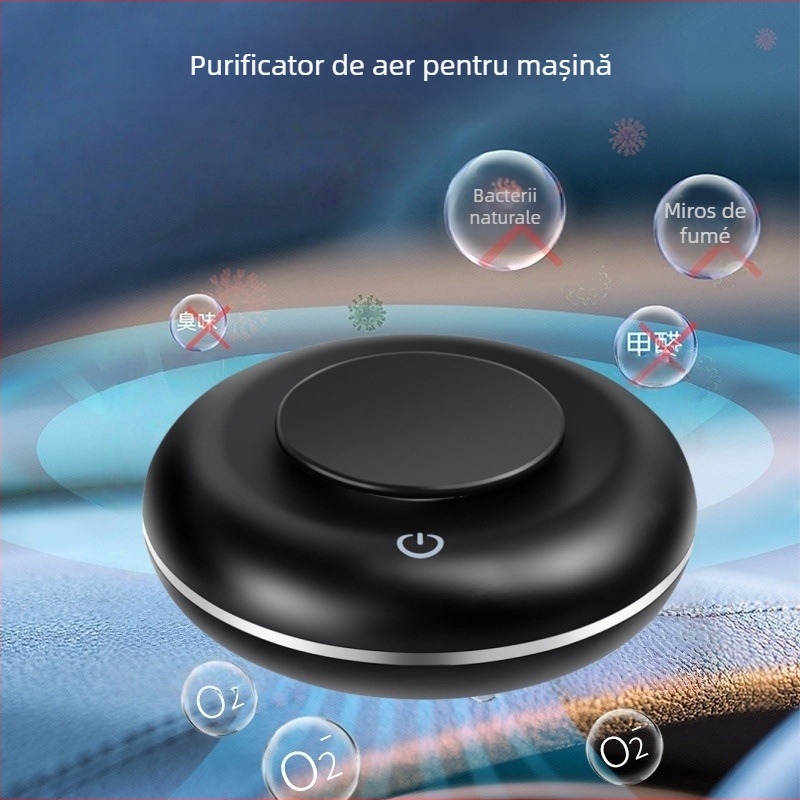 Purificator de aer pentru mașină Air-k — alimentare USB, 1.5W, concentrație de ioni negativi 288000/cm3, compatibilitate universală