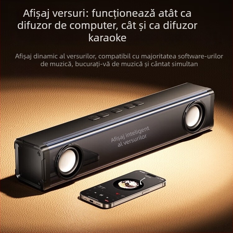 Sistem de boxe Bluetooth pentru karaoke K100, cu două difuzoare, Bluetooth 5.3, 30W, baterie încorporată 4000–6000 mAh, interval de frecvență 100 Hz–20 kHz, SNR ≥75 dB