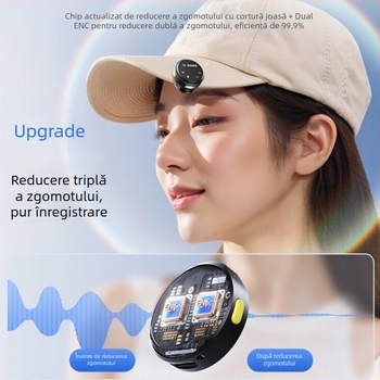 Microfon pentru guler M60 pentru transmisiuni Live și înregistrări de studio cu reducere a zgomotului, baterie încorporată 2000–4000mAh, autonomie 6–8 ore, răspuns în frecvență 100 Hz–20 kHz, SNR ≥75 dB, alimentare 5V/5W