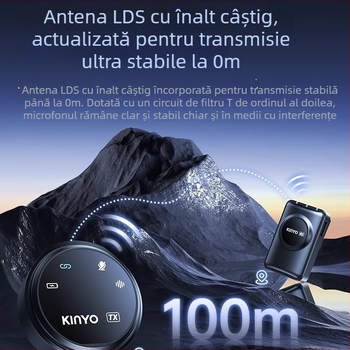 Microfon pentru guler M60 pentru transmisiuni Live și înregistrări de studio cu reducere a zgomotului, baterie încorporată 2000–4000mAh, autonomie 6–8 ore, răspuns în frecvență 100 Hz–20 kHz, SNR ≥75 dB, alimentare 5V/5W