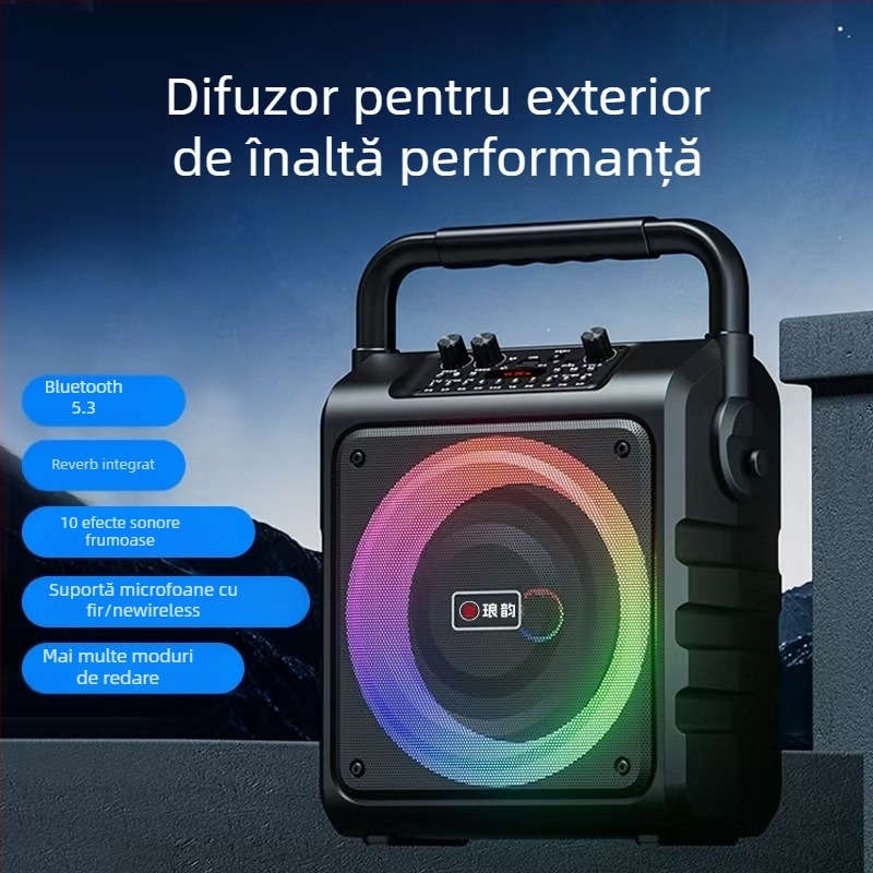 Boxă Bluetooth portabilă pentru exterior – cu baterie încorporată, 2 difuzoare, 100 Hz–20 kHz, SNR ≥70 dB