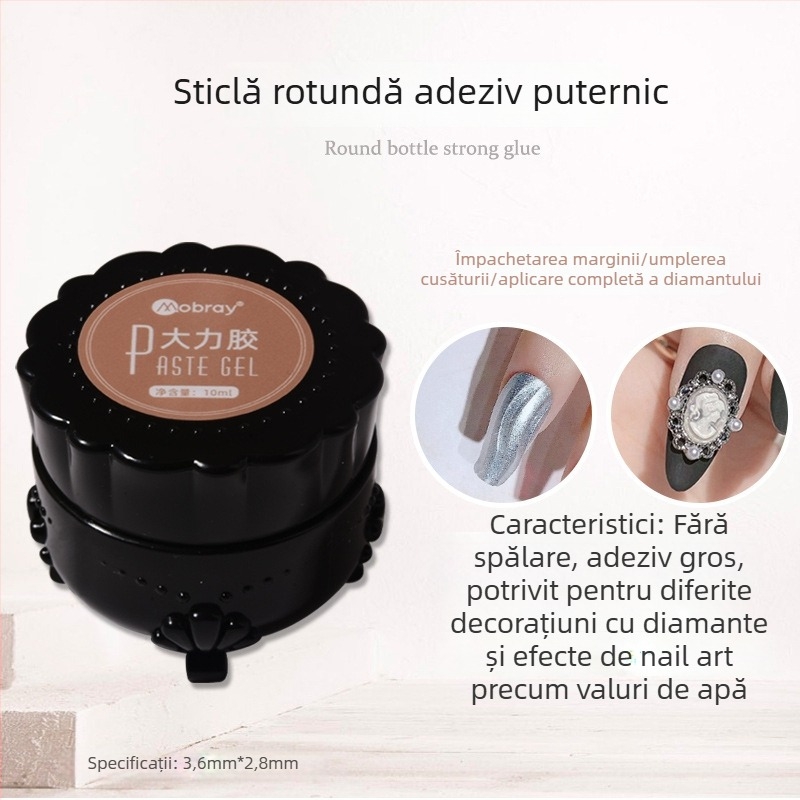 Adeziv pentru unghii - 10 ml, adeziv fotopolimer care se întărește la lumină, multifuncțional, marcă locală cu etichetă privată autorizată