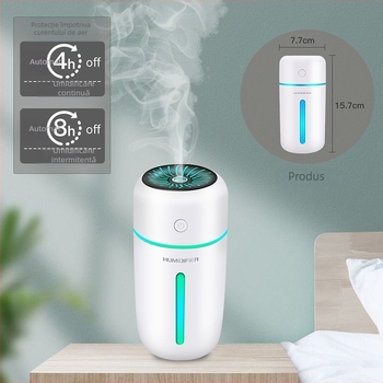 FEILIAN XRH-026 Purificator de aer pentru mașină – umidificator, totul într-unul, aromă și sterilizare, USB 3W