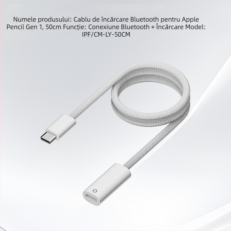 Cablu de încărcare pentru Apple Pencil, prima generație, compatibil cu iPad 10–11, interfață Type-C, brand WXM, model Ly-05-1