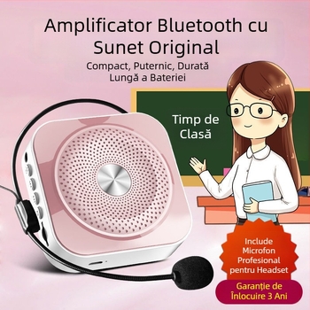 Boxă portabilă cu microfon încorporat pentru karaoke pe computer, baterie 1200–2000 mAh, autonomie 8–12 ore, putere 1 W, SNR ≥100 dB