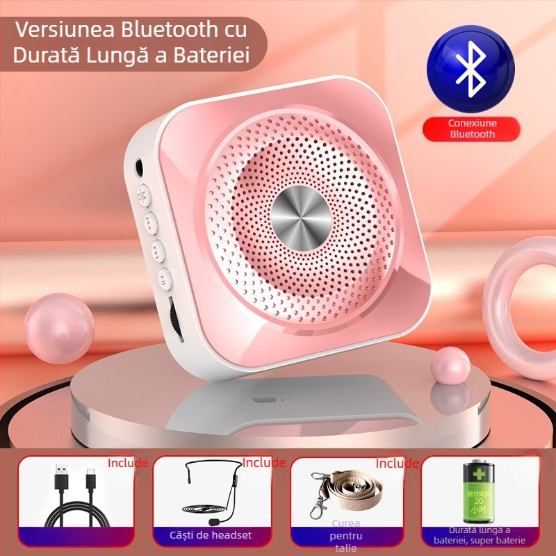 Boxă portabilă cu microfon încorporat pentru karaoke pe computer, baterie 1200–2000 mAh, autonomie 8–12 ore, putere 1 W, SNR ≥100 dB