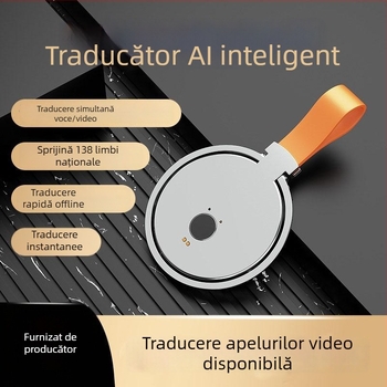 Traducător inteligent cu traducere în timp real pentru video și voce, interpretare simultană, Bluetooth, aliaj pentru aluminiu, suport pentru telefon