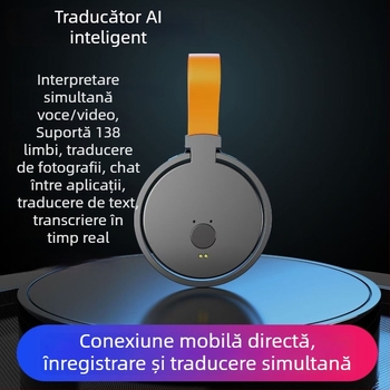 Traducător inteligent cu traducere în timp real pentru video și voce, interpretare simultană, Bluetooth, aliaj pentru aluminiu, suport pentru telefon