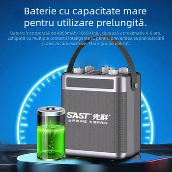 Boxă Bluetooth pentru karaoke, exterior, portabilă, 30W, baterie încorporată 6000mAh, Bluetooth 5.3, 20Hz–20kHz, SNR ≥70dB